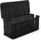 Cable Management Box, Handmade Rattan Cable Organizer, 2 Open Slots Cords Hider by Cantalop