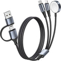3 in 2 Multi Charging Cable for Apple Watch Charger, Nylon Braided 4FT Multi by SEIPOG