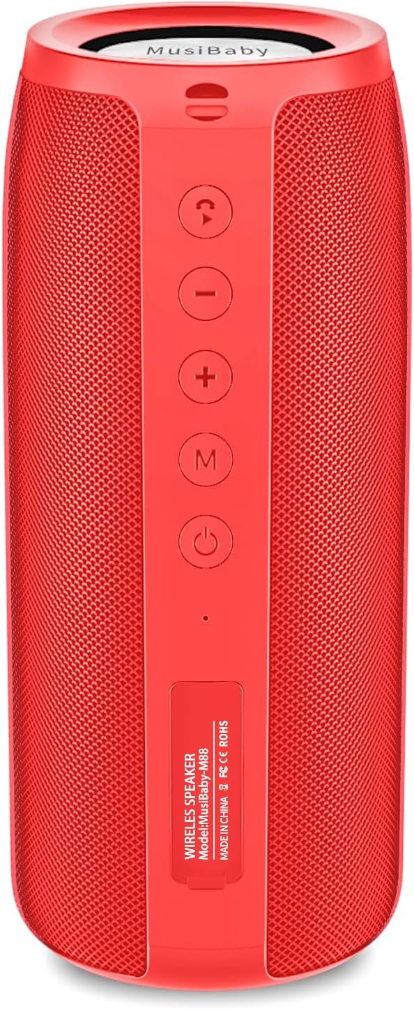 Bluetooth Speaker, MusiBaby M88 Speakers, Dual Pairing, Loud Stereo Sound by onthegomusicbaby