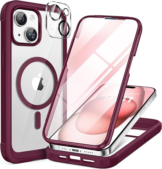 Miracase Glass Series for iPhone 15 Case Full-Body Magnetic Case by Miracase