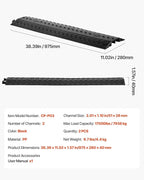 VEVOR 2 Pack Drop Over Cable Cover, 2 Channel Heavy Duty Cable Hose Protector - Image 7