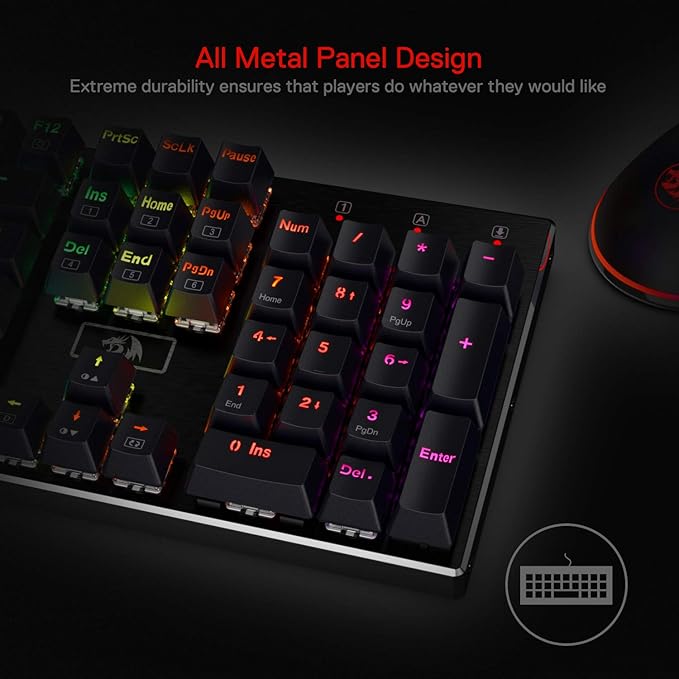 Redragon K556 RGB LED Backlit Wired Mechanical Gaming Keyboard, 104 Keys - Image 3