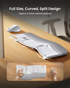 ProtoArc Ergonomic Wireless Keyboard Mouse, EKM01 Plus Full Size Ergo Bluetooth - Image 2