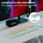 Wireless Keyboard and Mouse Set, 105 Round Keys Full-Size Cute Colorful - Image 8