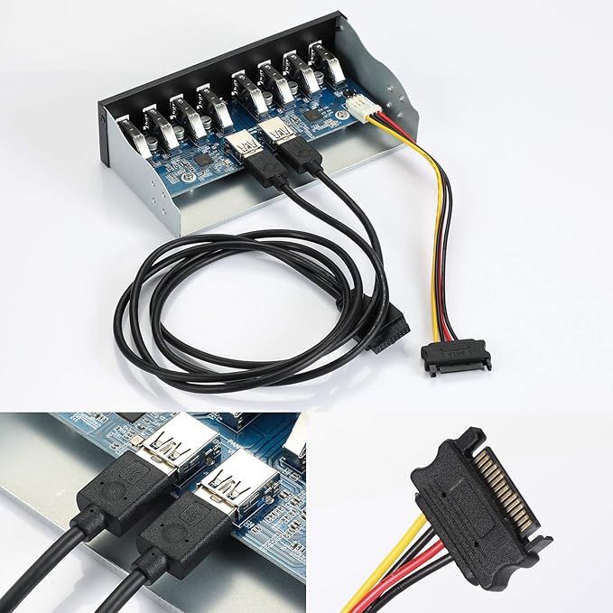 8-Port USB 3.0 Front Panel Hub Expansion Card - - Image 6