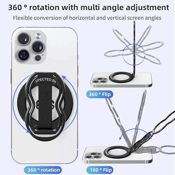 RESPECTED-BRO-Magnetic-Phone-Grip-Stand-with-Finger-Strap, 4-in-1 Magnetic Ring - Image 3