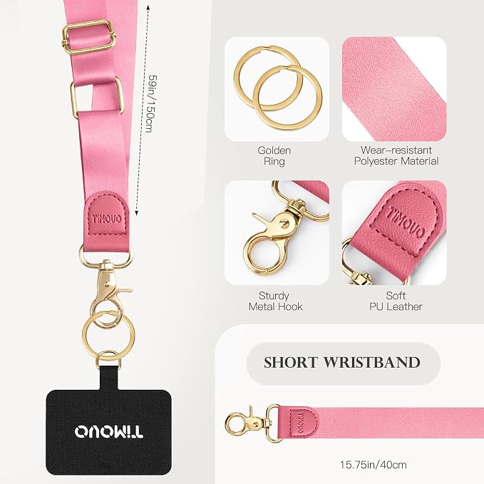 TiMOVO Phone Lanyard Crossbody Wrist Strap, Adjustable Anti-Theft Strap - Image 4