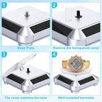 Xuhal 8 Pcs Solar Rotating Stand Turntable Battery Powered Double Use Solar - Image 3