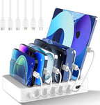 Charging Station for Multiple Devices: 68W 6 Port 20W Fast Phone Charger Dock by CLEVERBRIGHT
