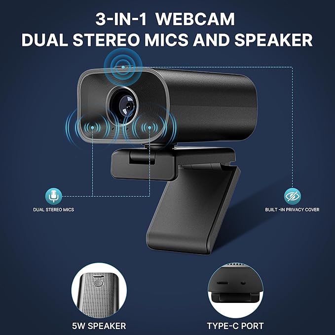 Webcam with 5W Speaker and Microphones - Image 2
