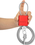 Cable Lock with 3 Keys | L 6.56ft, D 1/6in Adjustable Steel Cable Padlock | by BOZZYS