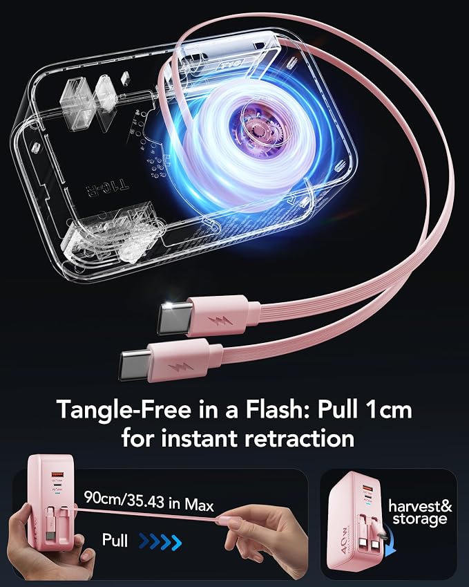 Retractable USB C Charger Wall Plug - Image 5