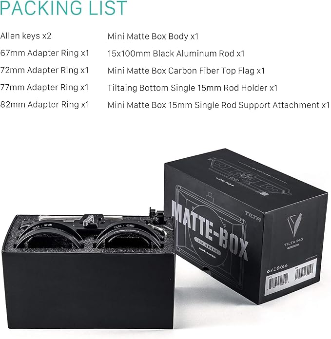 Tilta Mini Matte Box | 15mm Rod Adapter & 4 Lens Adapters | Lightweight | - Image 7