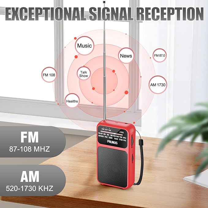 PRUNUS J-555 Pocket Radio AM FM USB-C Charging& Battery Operated, Excellent - Image 5