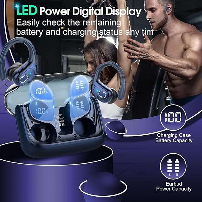 Wireless Earbuds 75hrs Bluetooth 5.4 Headphone Sport, 2026 Bluetooth Earbuds - Image 4