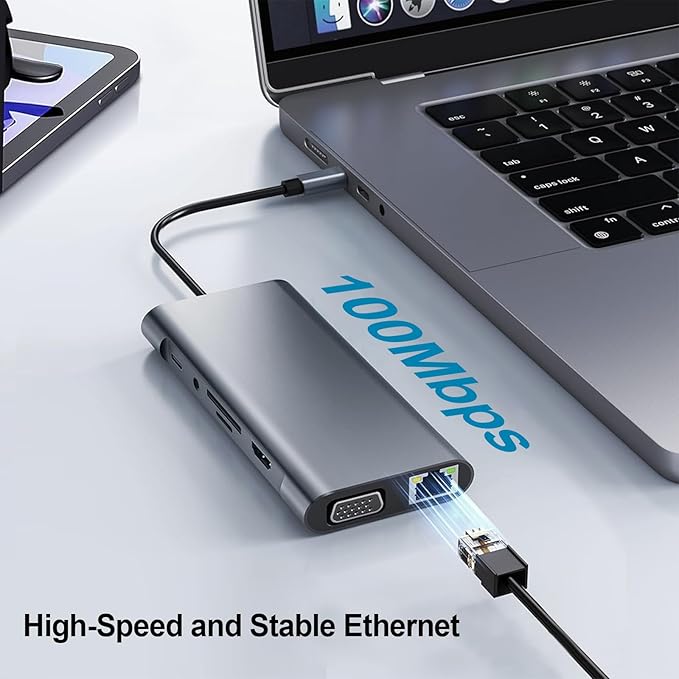 USB C Hub Multiport Adapter, 11 in 1 USB C Docking Station - Image 4