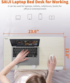 Laptop Desk for Bed, SAIJI Lap Desks Bed Trays for Eating Writing, Adjustable - Image 7