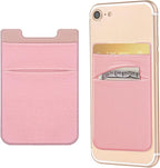 2 Pack Stick On Wallet Sleeve Cell Phone Dual Pocket Card Holder Double Pocket by OBVIS