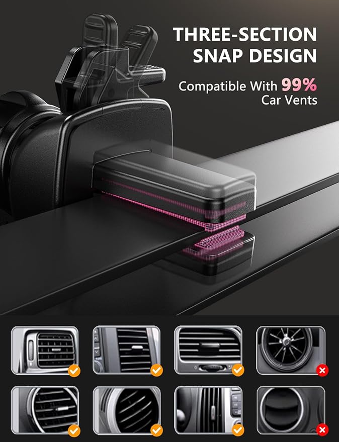 Wireless Car Charger, JOYMASS 15W Fast Charging Auto Clamping Car Charger Cell - Image 5