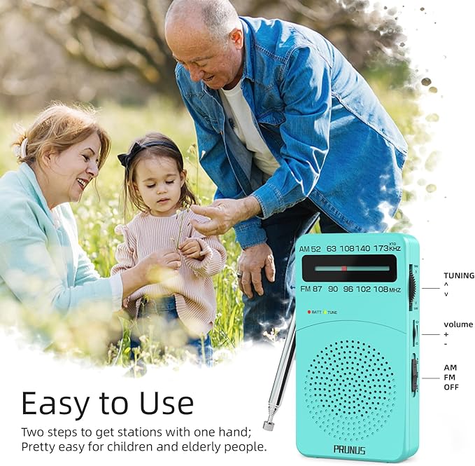 PRUNUS J-166 Portable Radio AM FM, Battery Operated Radio - Image 5