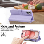 Compatible with iPhone 16 Wallet Phone Case-PU Leather Magnetic Flip Cover with - Image 3