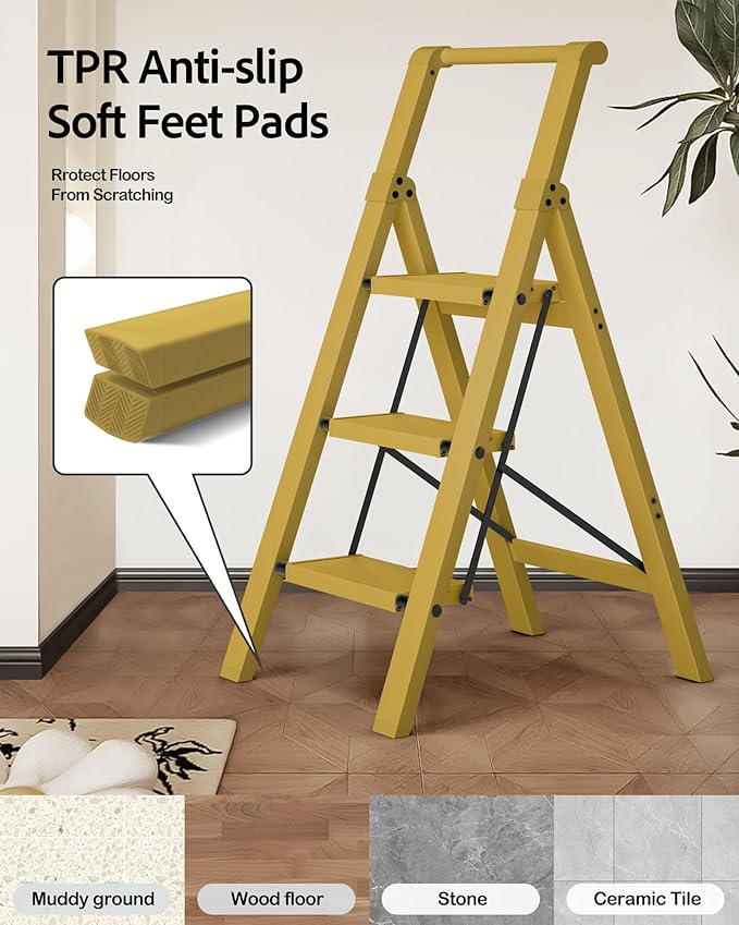 Taranta 3 Step Ladder, Lightweight Aluminum Step Stool - Image 5
