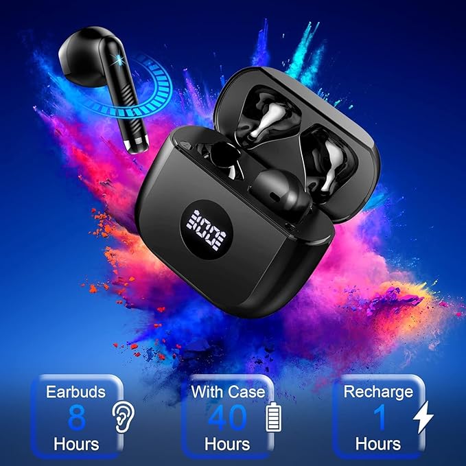 Wireless Bluetooth 5.4 Earbuds, Ear Buds LED Power Display Headphones 6D Stereo - Image 7