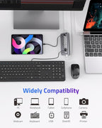 Powered USB Hub 10Gbps, 10 Ports USB 3.1 Gen 2 Hub Power Multiport USB Splitter - Image 6