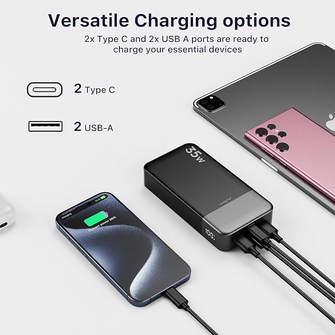 Portable Power Bank 20000mAh, 35W Portable Charger, Battery Pack Fast Charging - Image 6