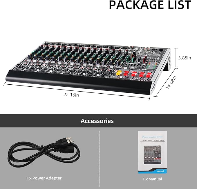 16 Channel Audio Mixer Professional Sound Mixing Board - Image 9