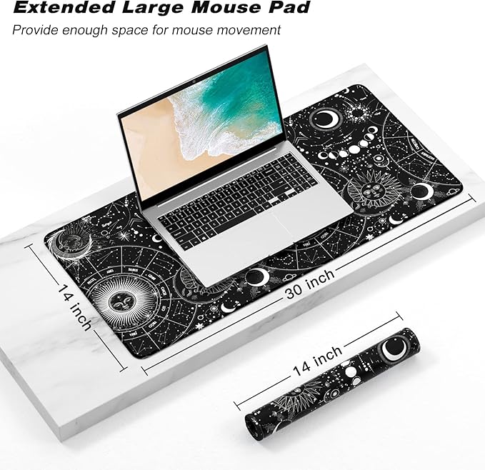 Extended Gaming Mouse Pad, XXL Large Desk Pad 30 x 14 Inch, Big Computer - Image 2