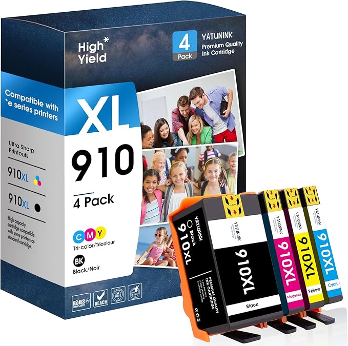 910XL Ink Cartridges Combo Pack Compatible by YATUNINK