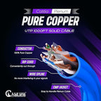 Cat6A Plenum Cable 1000ft Blue | 100% Solid Bare Copper 750MHz, PoE++ 23AWG 4 - Image 2
