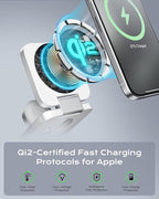 Qi2 Certified 3 in 1 Travel Charger MagSafe Compatible, Upgraded Foldable - Image 2