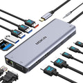 USB C Laptop Docking Station Dual Monitor, 14 in 1 Docking Station 3 Monitors by MOKiN