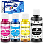 Pristar Compatible with HP 31 32XL Ink Bottle Set Compatible with HP Smart Tank by Pristar