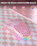 SM600 Pink Wireless Gaming Mouse - Image 2