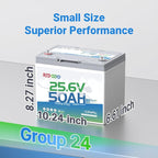 Redodo Bluetooth 24V 50Ah TM Low-Temp LiFePO4 Battery, Smart Lithium Battery - Image 2