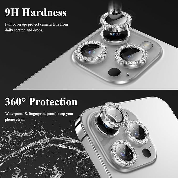 YWXTW Designed for iPhone 14 Pro/iPhone 14 Pro Max Camera Lens Protector Bling - Image 3