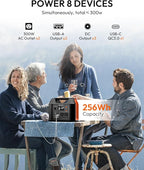 Apowking Portable Power Station 300W Rated, 256Wh LiFePO4 Battery, Solar - Image 4