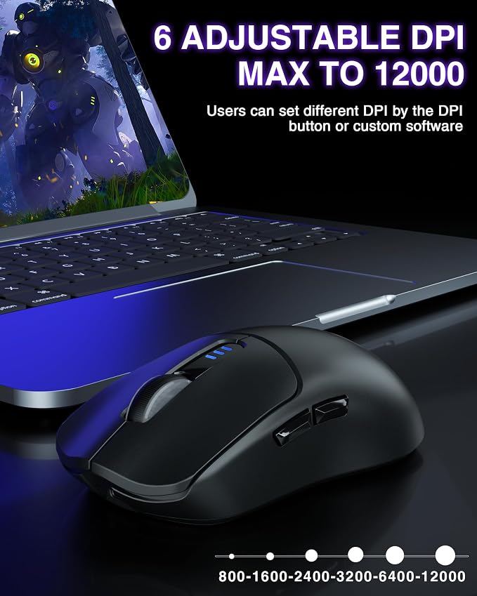 AULA SC580 Wireless Gaming Mouse, Tri-Mode 2.4G/BT5.0/USB-C Gaming Mouse - Image 4