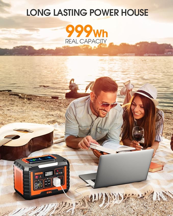 EBL 1000W Solar Generator with 200W Portable Solar Panel, Power Station 1000W - Image 3