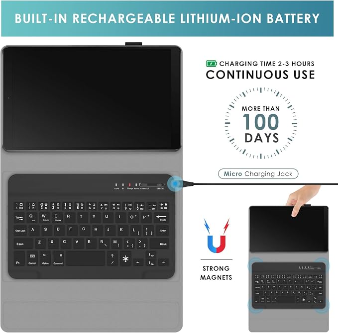 DETUOSI Backlit Keyboard Case for Samsung Galaxy Tab A7 Lite 8.7" 2021 - Image 6