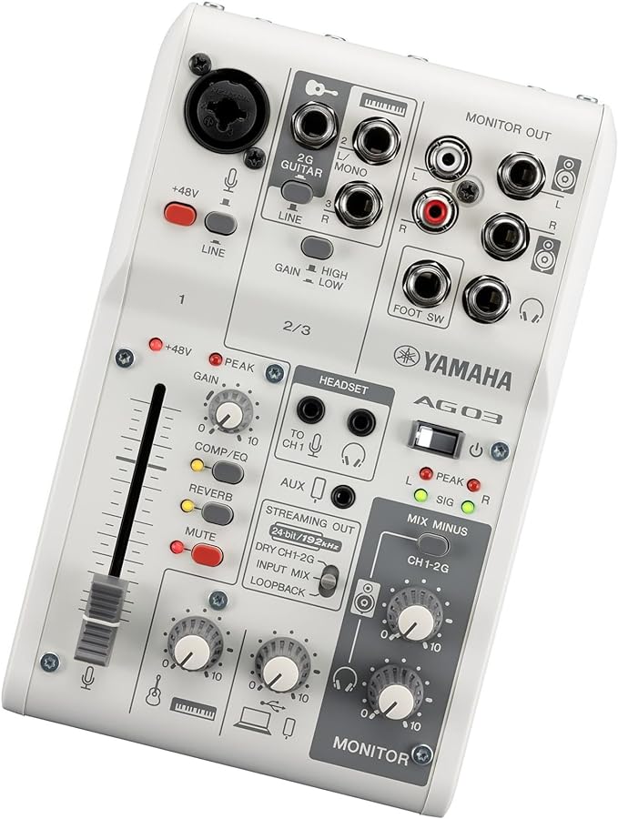 Yamaha AG03MK2 White 6-Channel Live Streaming Loopback Mixer/USB Interface - Image 3