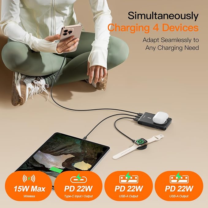 Magnetic Portable Charger, 16800mAh Wireless Power Bank, - Image 4