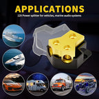 12V Power Distribution Block Car Audio 2 Way 0/2/4 Gauge in 4/6/8 Gauge Out - Image 6