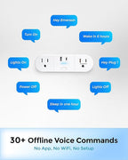 Emerson SmartVoice 4-in-1 Wall Plug, Voice Control Smart Outlet w/ 2 AC - Image 4