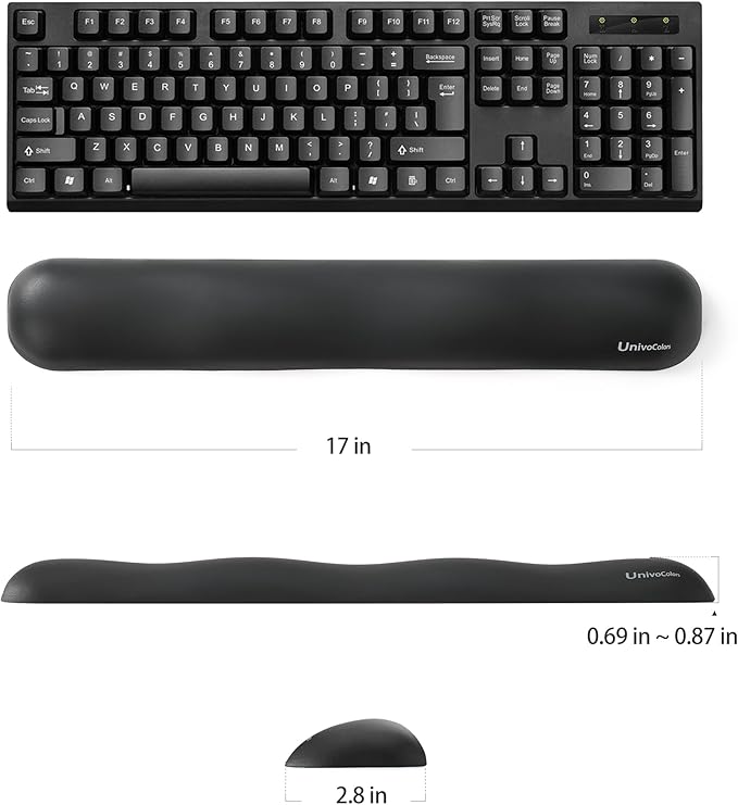 UnivoColors Design-Wave Set of Wrist Rest, Artificial Sheepskin+Memory - Image 5