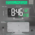 KOSUMOSU Alarm Clock for Bedroom, 6.7" Led Desk Digital Clock, Mirror Clock - Image 6