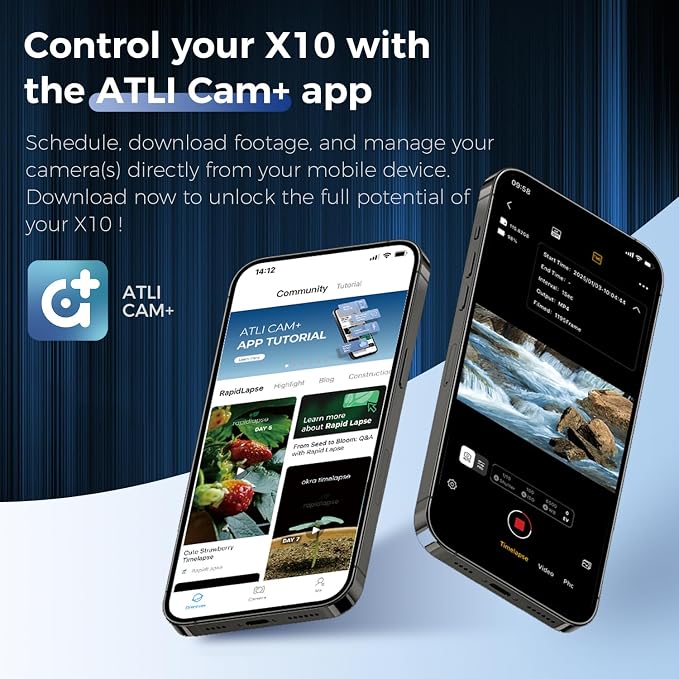 ATLI X10 4K Time Lapse Camera 30 FPS Video Wi-Fi App Control Ultra-Low Power - Image 3
